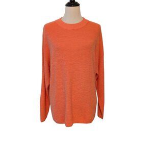 FP Beach Free People Womens Size S Orange Malibu Pullover Ribbed Surf Sweater